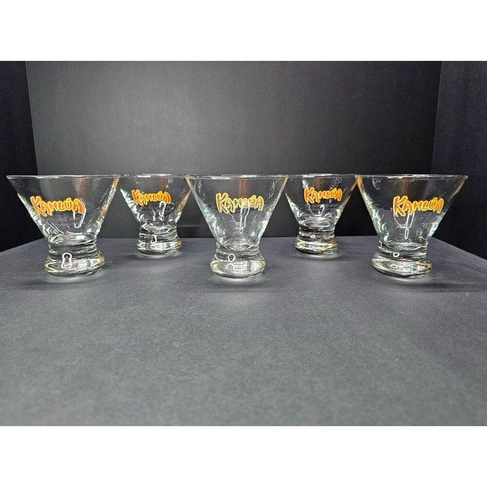 Kahlua Liqueur Cocktail Glasses The Everyday Exotic Cone Shape - Set of 5